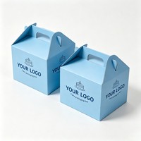 Boîtes à gâteaux pliables personnalisées en gros avec impression, boîtes d'emballage de gâteaux de haute qualité, encre à base de soja, vente chaude, boîtes à gâteaux avec poignée
