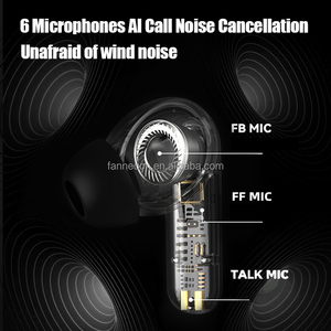 Écouteurs intra-auriculaires ANC à réduction de bruit, autonomie de 36 heures, écouteurs TWS, écouteurs Bluetooth bleu clair, livraison rapide - Product Image 3