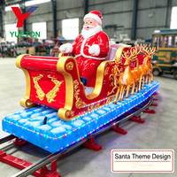 Train électrique de Noël sur rail à 14 places, certifié CE IAAPA, sur le thème des fêtes, pour enfants, idéal pour centres commerciaux, parcs panoramiques et fêtes foraines