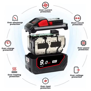 Batería de Iones de Litio de Alta Capacidad Forenpower de 18V 9Ah Compatible con Herramientas Inalámbricas de 18v - Product Image 2