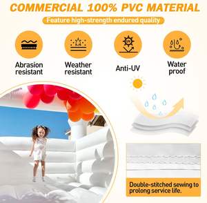 Château gonflable commercial <span class=keywords><strong>Vancen</strong></span> Moonwalk, trampoline gonflable, château gonflable pour mariage en PVC blanc à vendre - Product Image 6