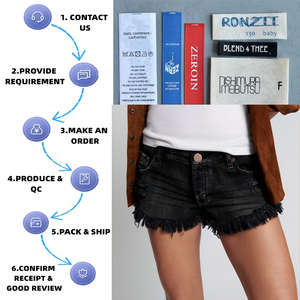 <span class=keywords><strong>Shorts</strong></span> in Denim con Orlo Sfrangiato per Donna Tessuto Jeans di Cotone Esclusivo di Alta Qualità <span class=keywords><strong>Micro</strong></span> <span class=keywords><strong>Shorts</strong></span> in Denim a Vita Bassa Mini <span class=keywords><strong>Shorts</strong></span> in Denim - Product Image 2