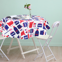Nappe de Noël OEM ODM en PEVA avec envers en flanelle - Housse de table ronde imperméable à imprimé de Noël, vente en gros pour les marchés américain et européen, approvisionnement en vrac