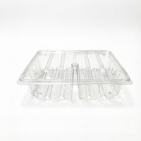 Boîte à gâteau en plastique PET recyclable transparente, emballage personnalisé pour sushis, nouilles, pâtisseries, contenants alimentaires