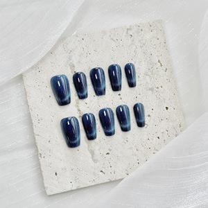 Nuevo Diseño al por Mayor, <span class=keywords><strong>Uñas</strong></span> Artificiales Francesas Largas con Brillo de <span class=keywords><strong>Cielo</strong></span> Estrellado, Cobertura Total, para Salón de <span class=keywords><strong>Uñas</strong></span> - Product Image 2