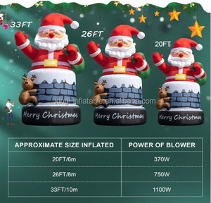 Гигантские надувные рождественские украшения Санта-Клауса на открытом воздухе взорвать большой дымоход Санта - Product Image 2