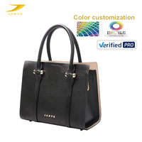 Hochwertige, professionelle, elegante schwarze PU-Leder-Tragetasche mit Henkel für Damen, Büro-Handtasche mit abnehmbarem Umhängegurt