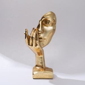 Silenzio eco-friendly oro in resina astratta artigianato Creative Art Deco ornamenti per soggiorno ufficio Desktop casa all'ingrosso - Product Image 1