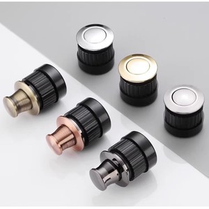 Round Spring Handle Zinc Alloy Plastic <b>Single</b> Hole Door Mount Concealed Drawer Cabinet Wardrobe Hardware - Product Image 2