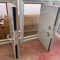 Puerta Cortafuego de Acero Personalizada de Fábrica, Puerta Batiente de Acero de Seguridad Resistente al Fuego para Ingeniería de Edificios Comerciales