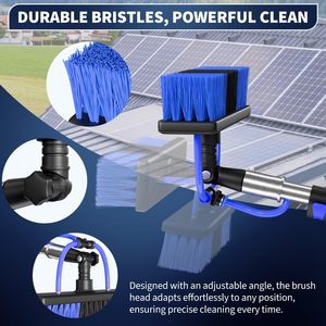 Kit de nettoyage de panneau solaire réglable brosse à poils équipement de poteau alimenté en eau pour le nettoyage de vitres de toit de fenêtre brosse en verre extérieure - Product Image 5
