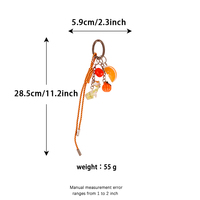 Retailers Resin Oranje Schijfje Gevlochten Touwtas Charm, Aangepaste Fruit Sleutelhanger Geschikt voor Schoudertas, Bureauhaak, Cadeaubox, Feestdecoratie
