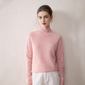 Maglione da <span class=keywords><strong>Donna</strong></span> in Puro Cashmere 100% Stile Coreano con Collo Alto a Metà - Product Image 4