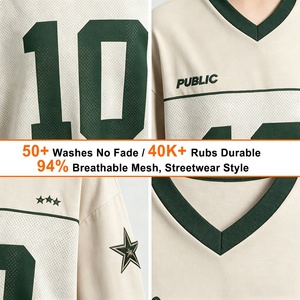 Vintage <b>Patchwork</b> Long Sleeve T-<b>Shirt</b> Men 280GSM Heavyweight Cotton Flat Embroidery Boxy Fit Custom Logo Streetwear Blank Tee - Product Image 2