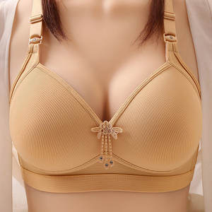 Sujetador cómodo estilo mamá a rayas para <span class=keywords><strong>personas</strong></span> de mediana edad y ancianos Ropa interior suave para reducir el pecho - Product Image 2