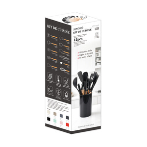 12 Pcs Peralatan Dapur Silikon Aksesoris Dapur <span class=keywords><strong>Set</strong></span> Peralatan Masak Silikon Dengan Gagang Kayu - Product Image 6