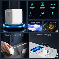 Chargeur compact certifié sûr Gan USB C 40W 45W adaptateur de voyage réglable EU Standard PD charge rapide pour iphone 17