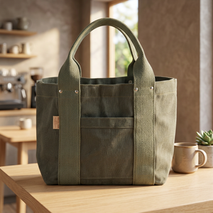Medium Tote <b>Bag</b> Cotton <b>Canvas</b> Heavy Duty Rope <b>Drawstring</b> Shoulder Strap Wedding Travel OEM ODM Private Label Wholesale - Product Image 1