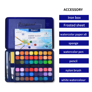 Set di Colori ad Acquerello Solidi Giorgione 48 Colori in Scatola di Latta di Alta Qualità, Vendita all'Ingrosso con Omaggi per Tela e Carta, Capacità 3ml - Product Image 5
