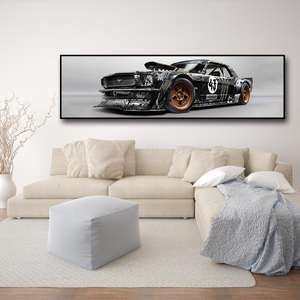 Ford Mustang klasik mode keren mewah mobil beras mobil kanvas lukisan gambar seni dinding untuk ruang tamu Dekorasi Rumah - Product Image 5