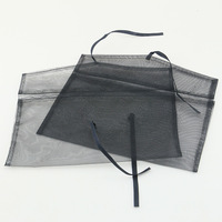Linna taille personnalisée impression Logo accepter noir cravate chaîne ruban Organza emballage pochette enveloppe sac