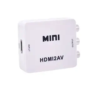 1080 P HDMI para AV CVBs Composite 3RCA Video Audio Converter Adapter Apoio PAL/NTSC com Cabo de Carga USB