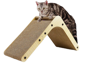L-vormige moderne grote luxe krabpaal voor katten met duurzaam houten blad en papieren pad beschermen meubels voor katten - Product Image 4