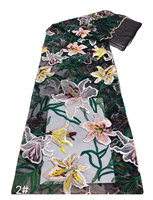 Tissu à coudre multicolore en Tulle organza, étoffe brodée de bonne qualité, offre spéciale