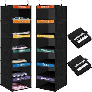 Organizer Lemari Gantung Anak untuk Pakaian Anak-anak Berdasarkan Hari dalam Seminggu, Organizer Kubus Gantung untuk Aktivitas Sehari-hari - Product Image 1