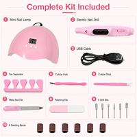 Kit de manucure professionnel Showell rose, perceuse à ongles électrique, lampe à ongles UV LED, ensemble pour salon, maison, bricolage