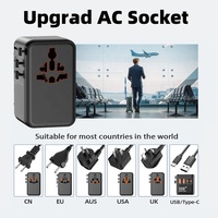 Adaptateur de voyage international Worldplug à charge rapide, prise universelle portable en cuivre avec 2 prises AC