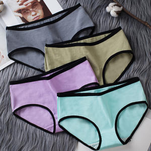 Noir élastique pas cher taille moyenne fille slips pur coton femme sous-vêtements <span class=keywords><strong>culotte</strong></span> - Product Image 1