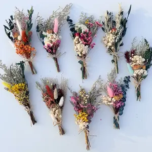 Those Flowers Wholesale Mini Dried Flowers Bouquet Babysbreath Lover Grass Eucalyptus Leaves Small Decorative Flowers