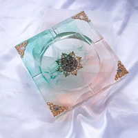 3 tailles différentes de cendrier carré en résine séchée pour fleurs décoratives DIY Moule de base pour pot de fleurs Moules en résine époxy pour bijoux