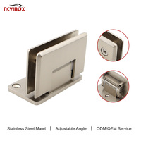 Charnière de salle de bain réglable en acier inoxydable 304 avec plaque arrière décalée, 90° °   Charnière de douche pour verre trempé de 8 à 12 mm