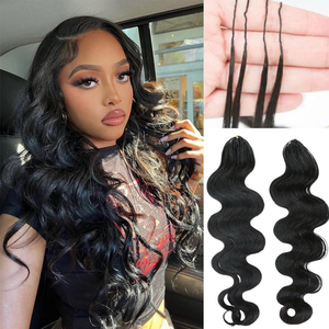 Extensions de cheveux brésiliens Remy sans nœuds, pré-séparées, à tisser, ondulées, prêtes à la permanente, 100 % cheveux humains - Product Image 2