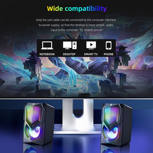 JERTECH S9 Oficina doméstica Plástico Mini USB 2,0 Altavoces PC portátil 7 colores Luz LED Audio digital Altavoz de escritorio con cable - Product Image 6