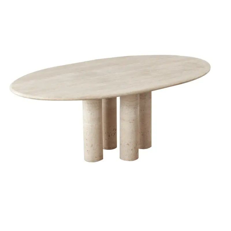 stone furniture retail round strong matte travertine luxury modern marble top dining table