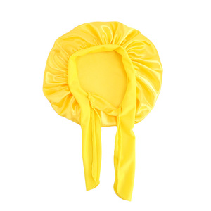Bonnet Rambut Satin Bayi dengan Logo Custom, Penutup Kepala Tidur Dua Lapis yang Dapat Disesuaikan untuk Wanita, Penutup Kepala Sutra dengan Hiasan Pita untuk Perawatan Rambut Keriting - Product Image 5