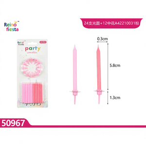 Set di Candele Peiyong per Torta di Compleanno Rosa, Design Liscio e con Motivi Floreali per Feste, Pasqua, Capodanno, Materiale in Cera, Modello 50967 - Product Image 1