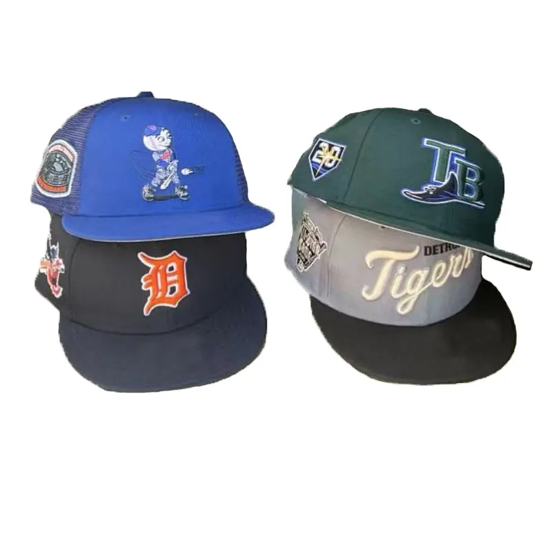 Usine personnalisé 3D brodé patch logo 6 panneaux baseball sport chapeaux snapback ajusté fermé gorros nouvelle ère originale casquettes
