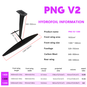 Hydrofoil de Carbono Wing Foil Axis PNG 1300 V2 de Última Generación: Bajo Arrastre, Fácil Elevación, Giro Suave, Equipo de Surf Estable para Agua de Océano - Product Image 2