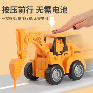 Push Button Toy Construction Vehicle Excavator <b>Plastic</b> Pullback Engineering Car Kids Gift Unisex 4 <b>Wheels</b> - Product Image 2