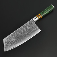 Ensemble de couteaux de chef japonais avec lames en acier Damas de 8 pouces (Nakiri & Paring), manches en fibre de carbone antidérapants et durables