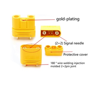 Amass XT120 (2+2) High Current Plug XT120 (2+4) 60A <b>Power</b> <b>Supply</b>+signal Pin Lithium Battery Drone Connector Wholesale Price - Product Image 2