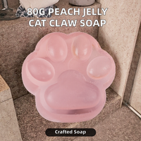 Savon Solide Artisanal 60g Parfum Pêche, Nettoyant Multi-Usages pour Visage et Corps des Animaux, Adapté à Tous Types de Peau