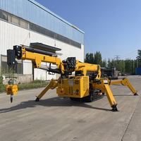 Grue araignée certifiée CE de 5 tonnes, mini-grue sur chenilles 5T avec télécommande sans fil et flèche télescopique pour travaux de construction lourds