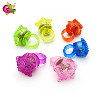 3 LED Lampu Bentuk Bintang Bercahaya dengan Tulisan LOVE, Mainan Jari Jelly Flash untuk Hadiah Anak