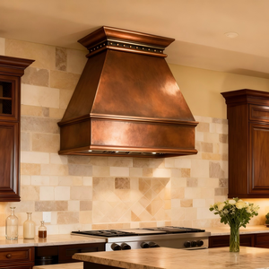 Campana Extractora de Cobre Hecha a Mano con Diseño Cónico Personalizado, Montada en la Pared, Estilo Rústico - Product Image 5
