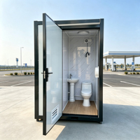 Salle de bain mobile préfabriquée de luxe avec lavabo et miroir intégrés